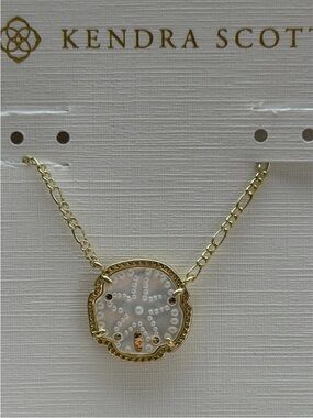 Kendra Scott Gold & White Sand Dollar Pendant Necklace